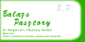 balazs pasztory business card