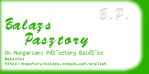 balazs pasztory business card